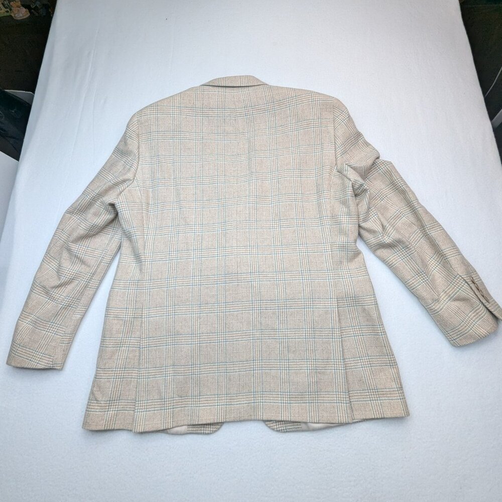 Ben Silver Charleston CreamGlen Plaid Cashmere Sport Coat Sz 43 R 100% Cashmere - Picture 7 of 13